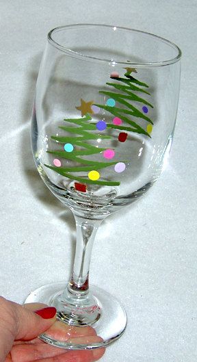 Dec. 21 Holiday Wine Glass Painting — Let's Paint