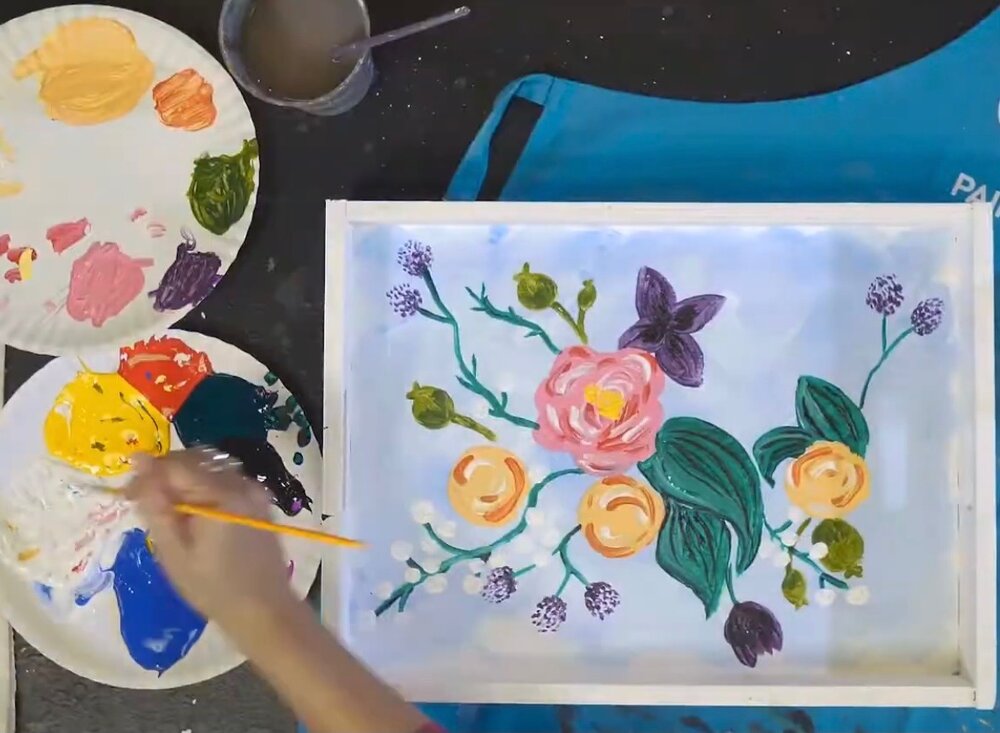 Mother's Day Wooden Tray Painting Class<br/>Sunday, May 9 @3-5pm — Let's  Paint