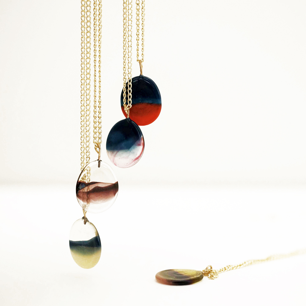 one of a kind recycled glass necklace