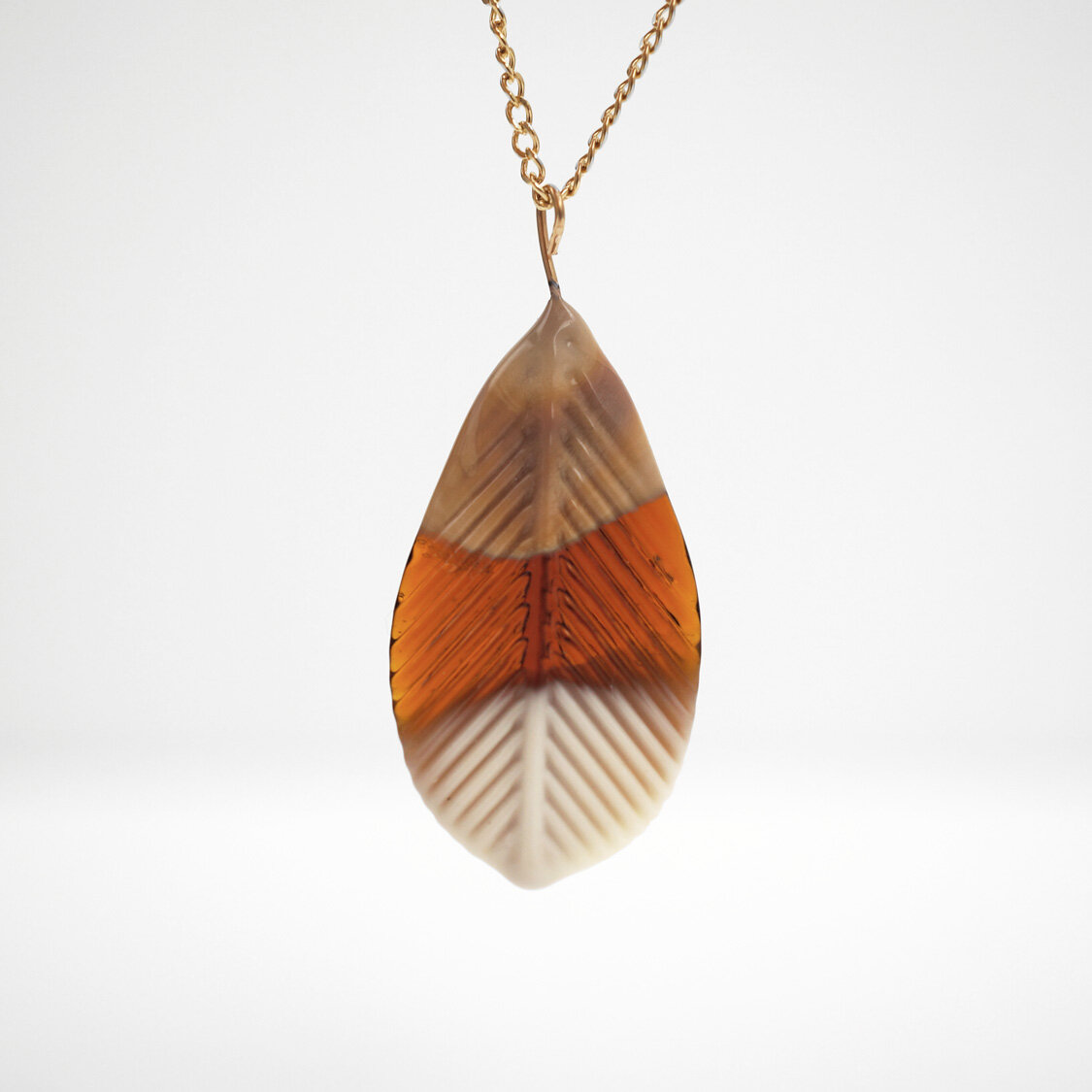 marble feather necklace