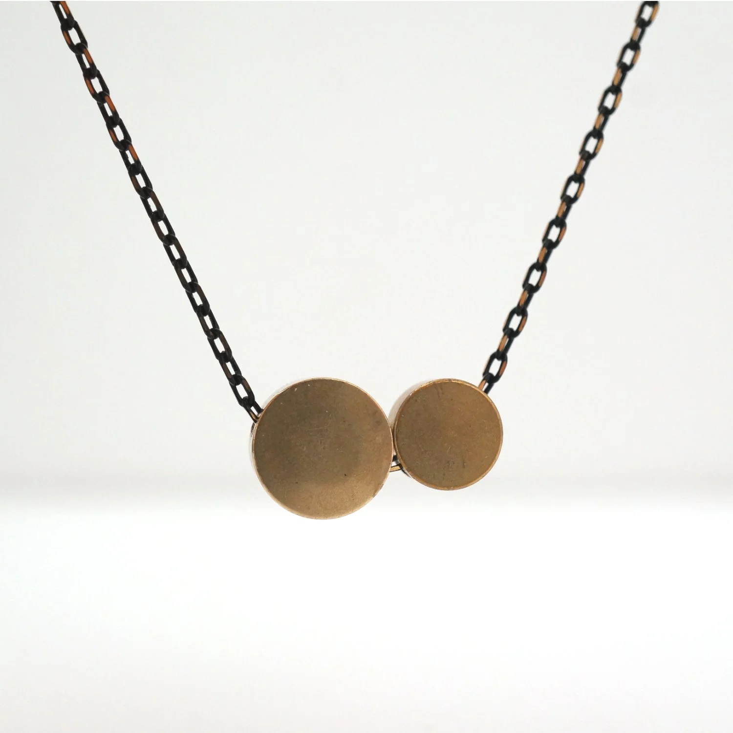 brass double necklace