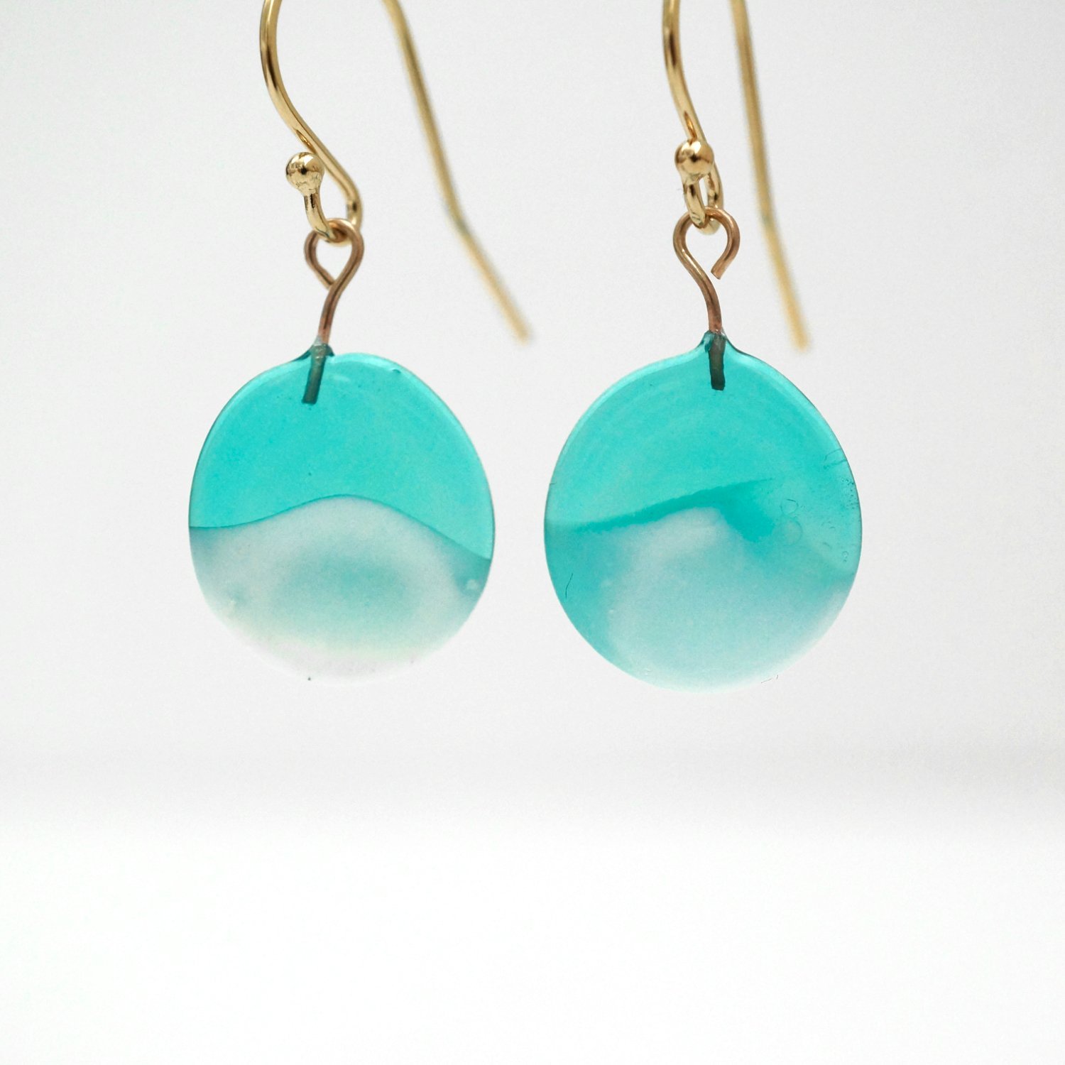 teal crest earring