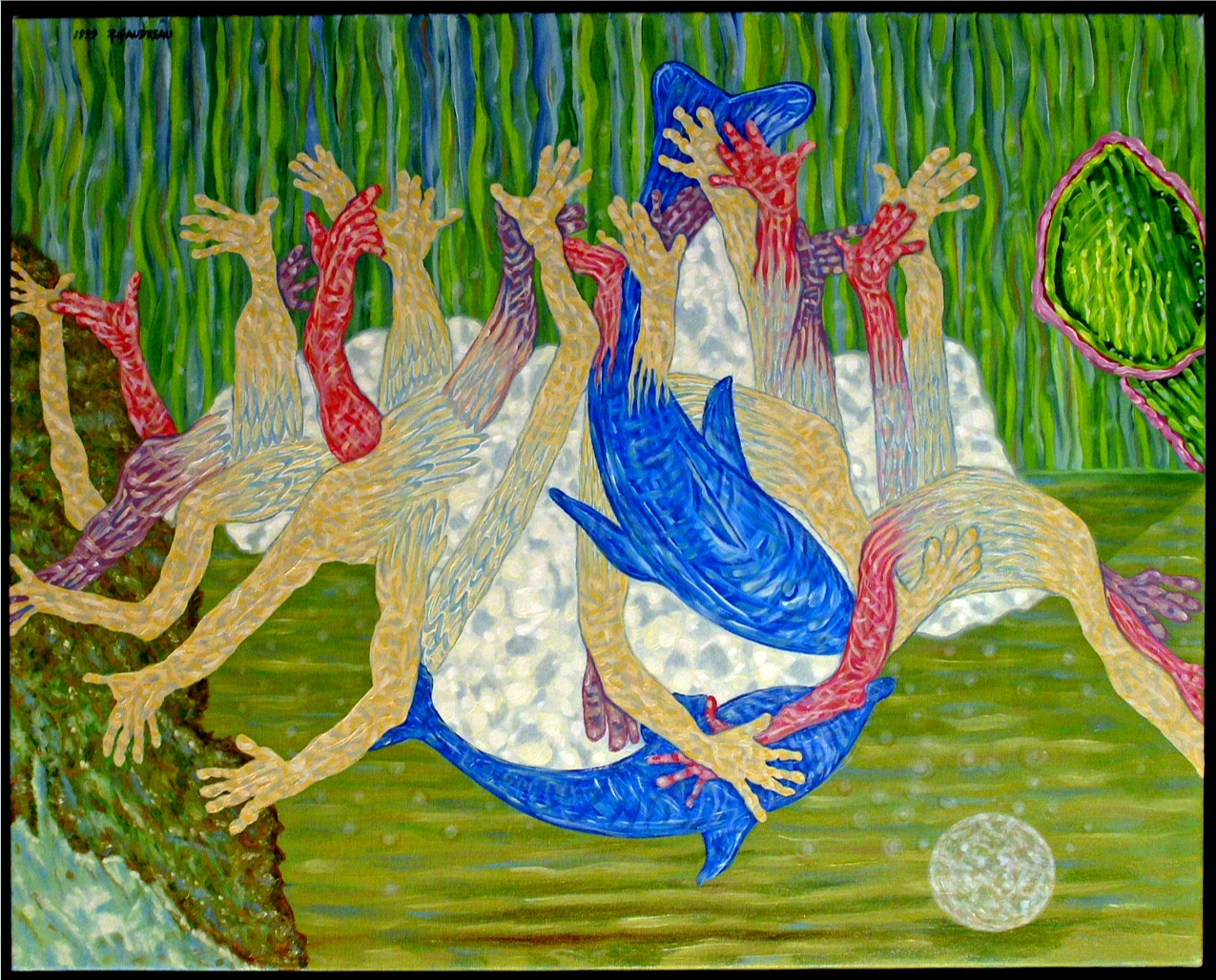 Born Under Water 1999 oil on canvas 24 x 30 inches