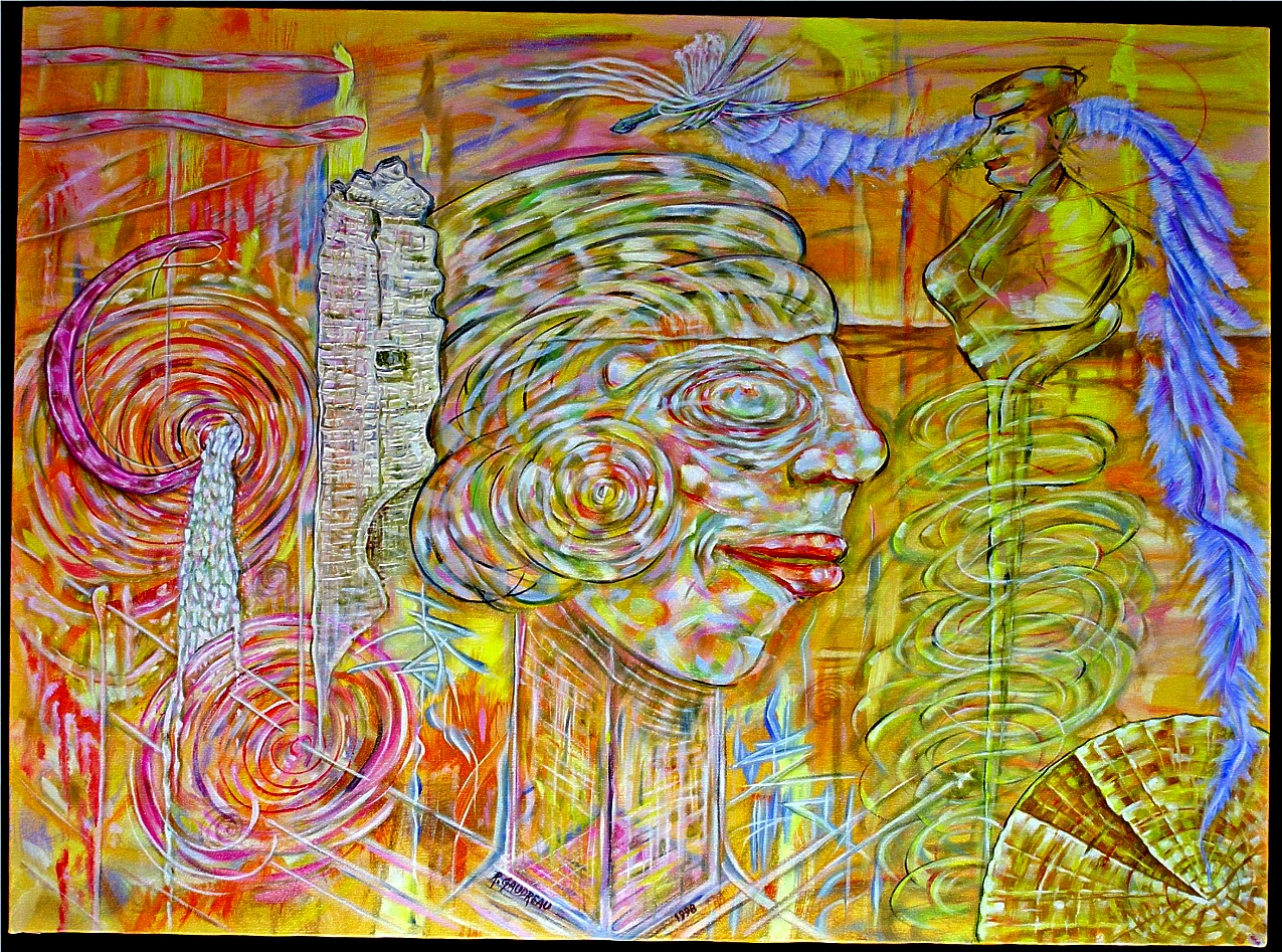Pillars and Pitfalls 1998 oil on canvas 22 x 28 inches