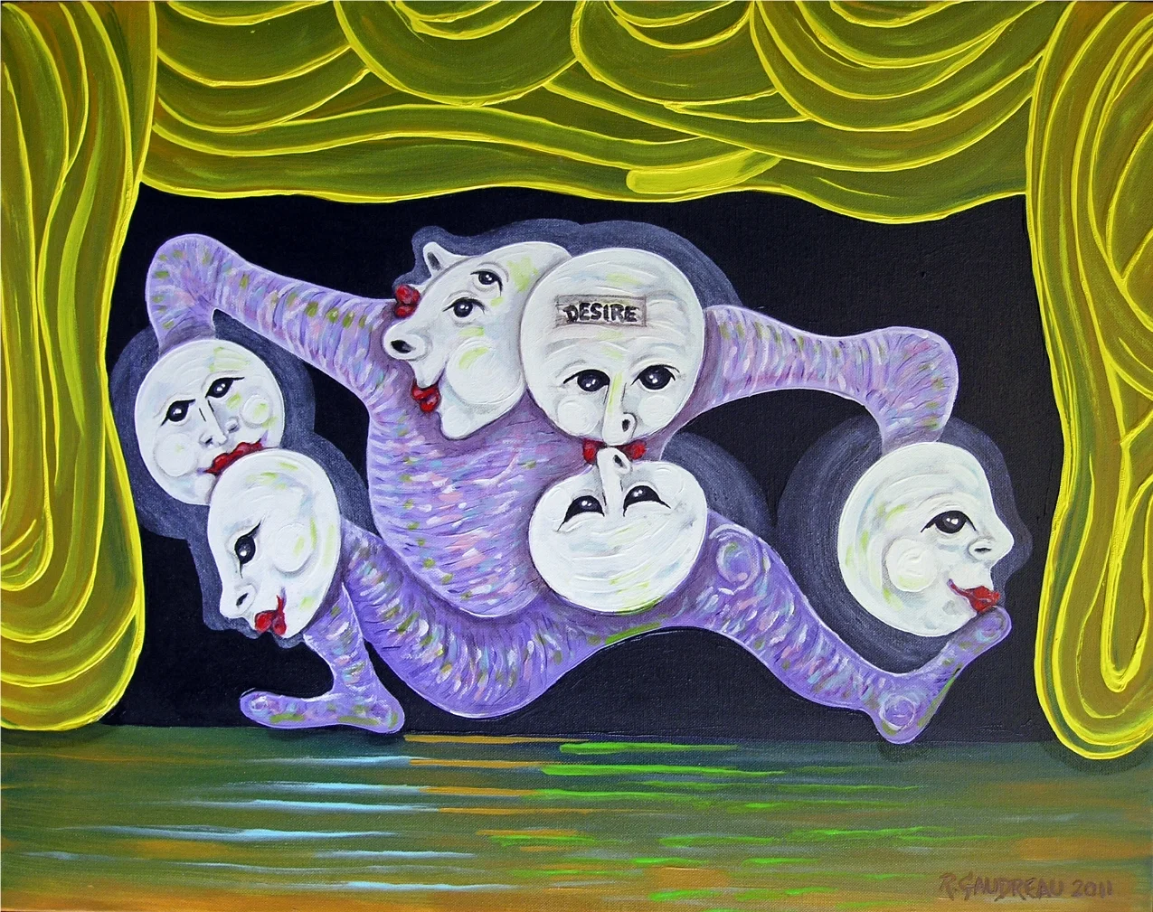 Buskers of the City Desire/Kissing Time 2011 Oil on canvas 22"H x 28"W