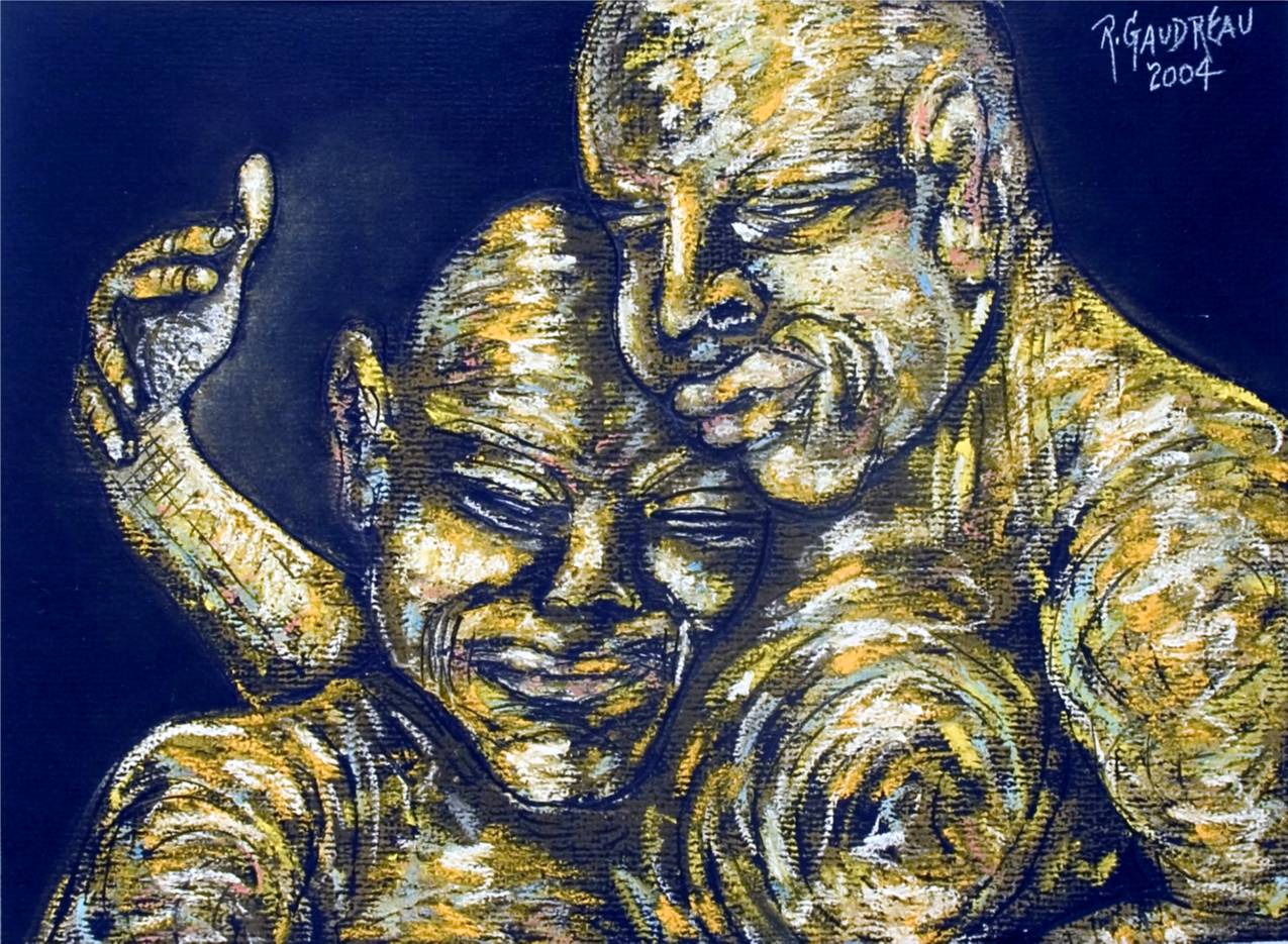 Grief and Comfort 2004 pastel, charcoal on paper 9 x 12 inches