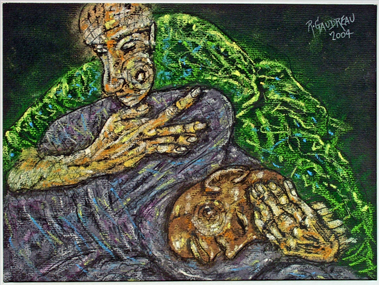 Dead Soldier in Iraq 2004 pastel, charcoal on paper 9 x 12 inches