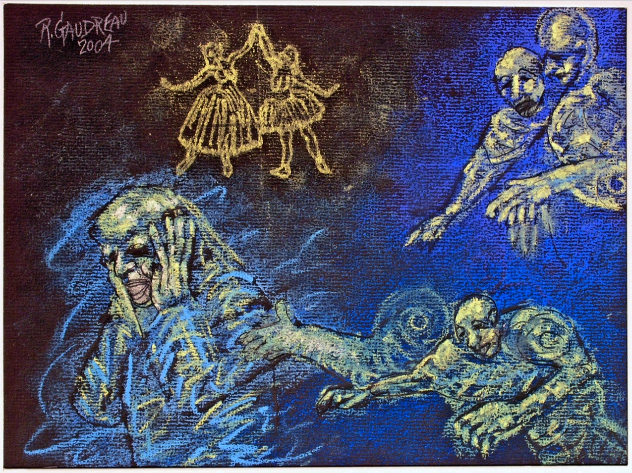 Murder 2004 pastel, charcoal on paper 9 x 12 inches