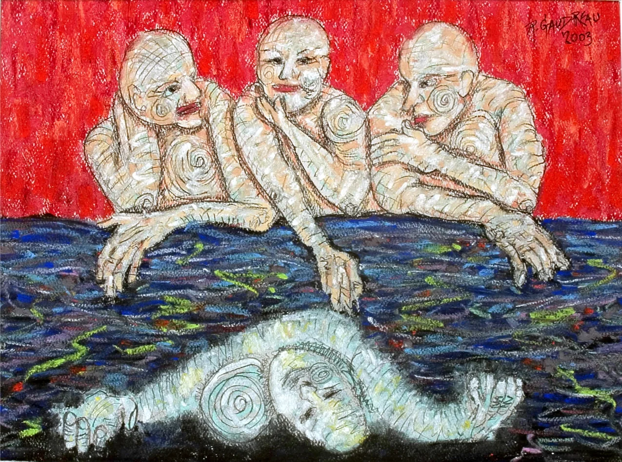 Contemplate 2003 pastel, charcoal on paper 9 x 12 inches