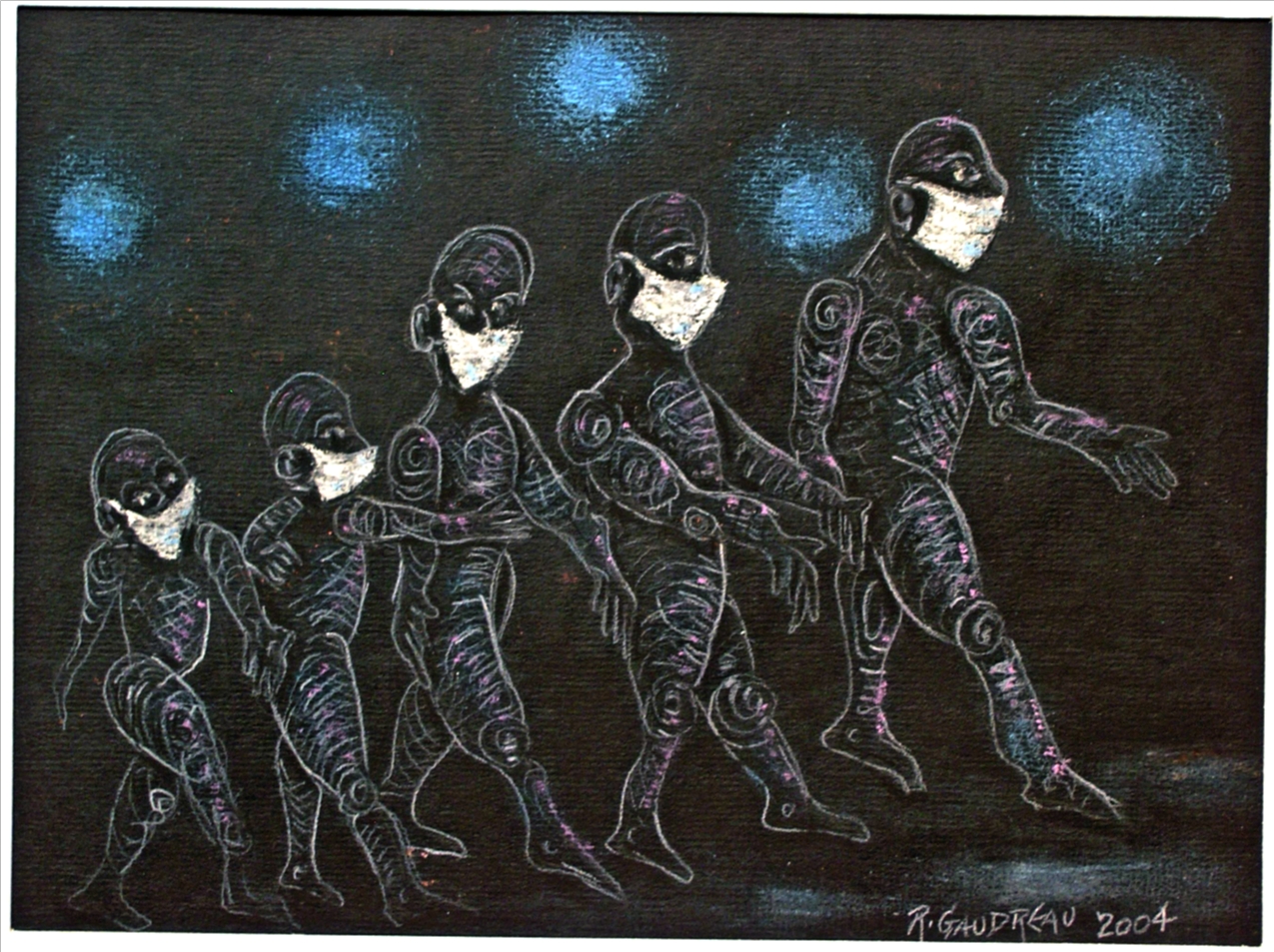 S.A.R.S 2004 pastel, charcoal on paper 9 x 12 inches