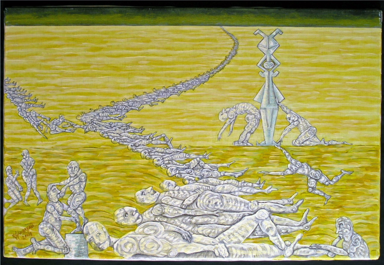 Bodies 2001 oil on linen 24 x 36 inches
