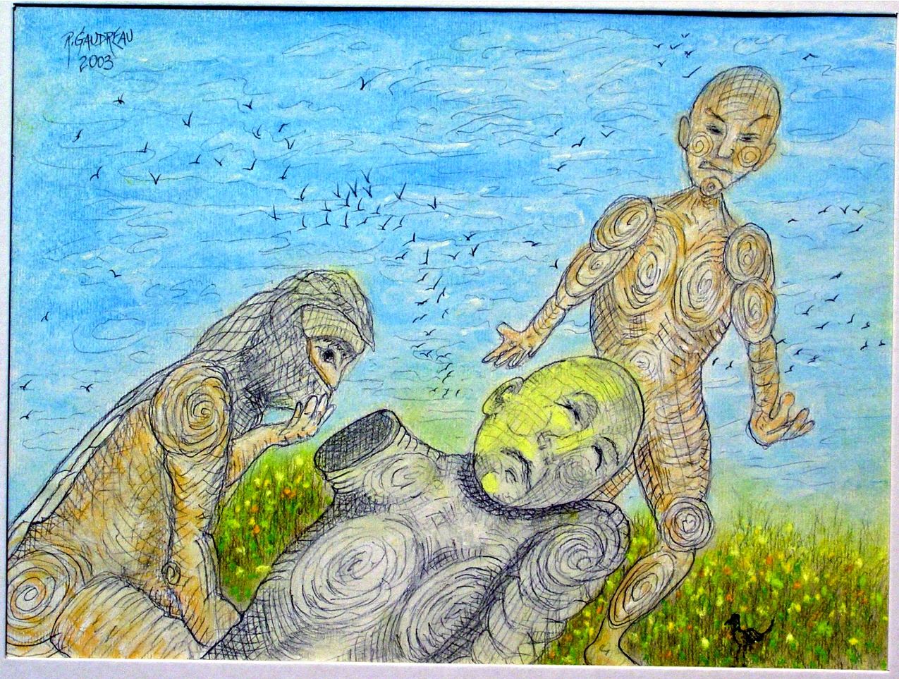 Death Long Ago 2003 pastel, charcoal on paper 11 x 14 inches