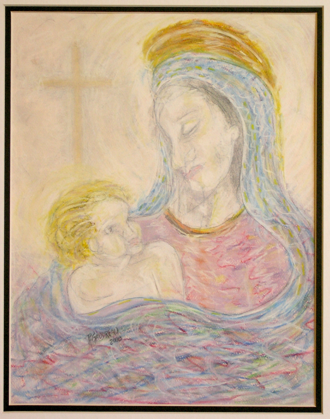Baby Jesus and his Future 2000 pastel, charcoal on paper 14 x 11 inches