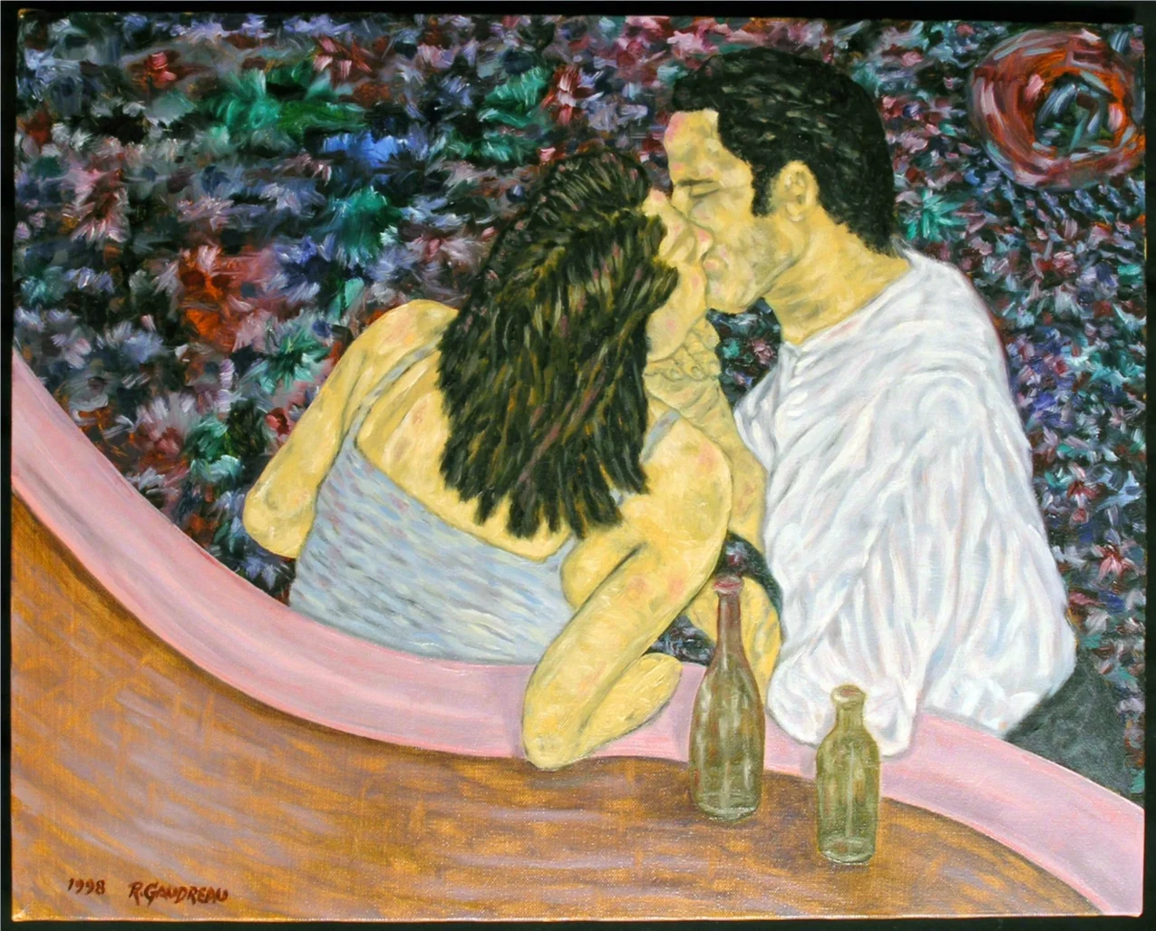 Night Club Kiss 1998 oil on canvas 16 x 20 inches