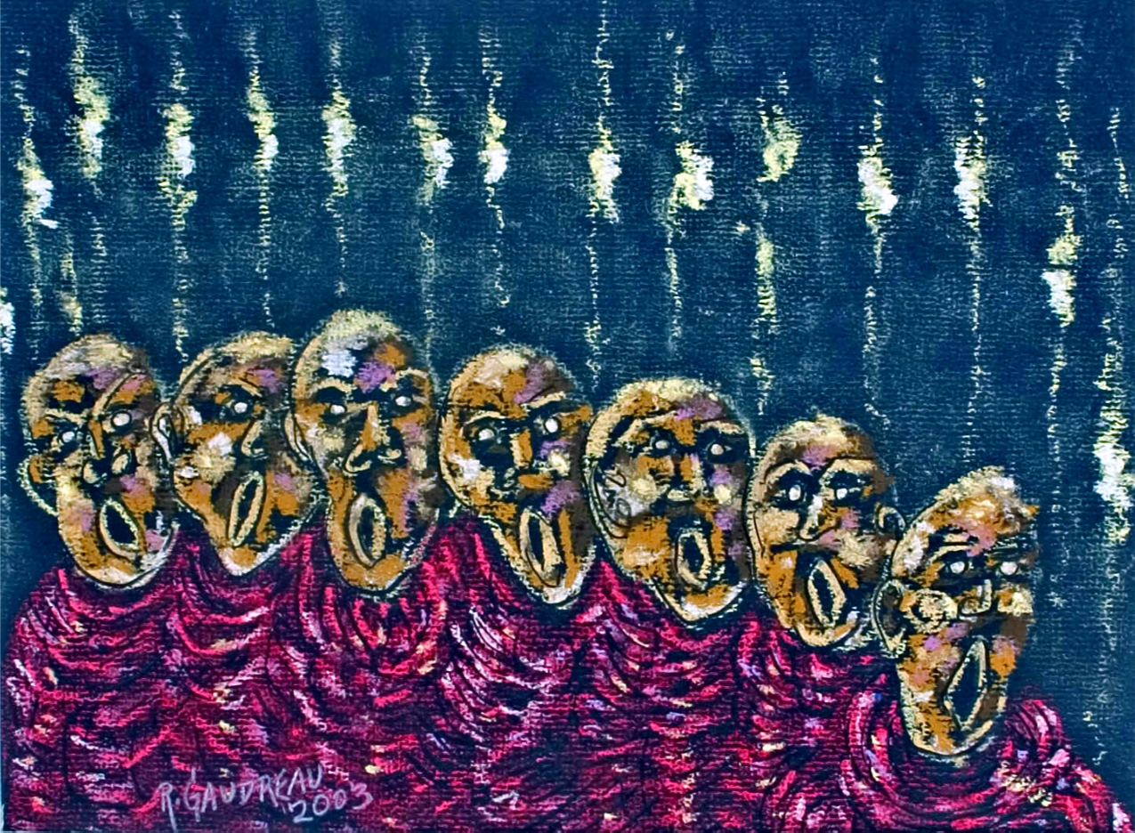 The Carolers 2003 pastel, charcoal on paper 9 x 12 inches
