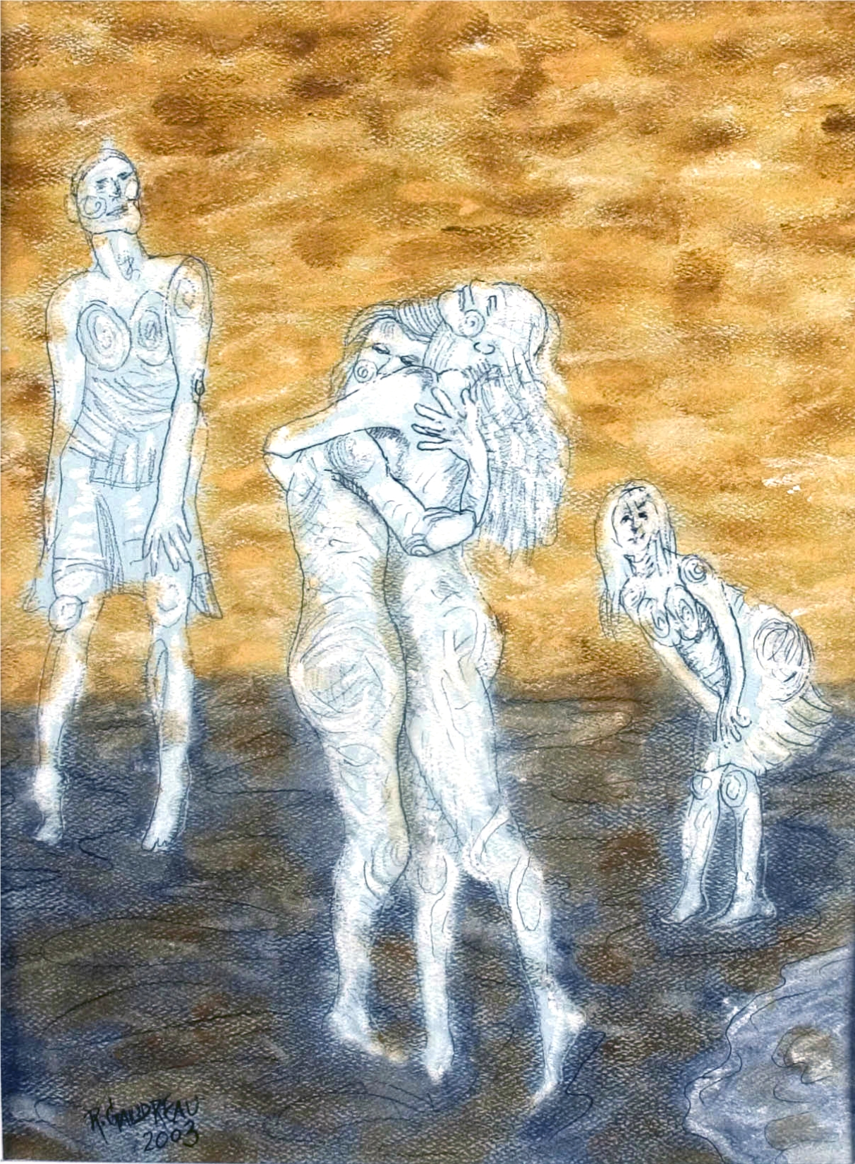 Blossom Me 2003 pastel, charcoal on paper 12 x 9 inches