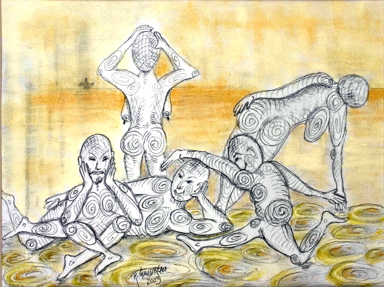 Becoming Lazy 2003 pastel, charcoal on paper 11 x 14 inches