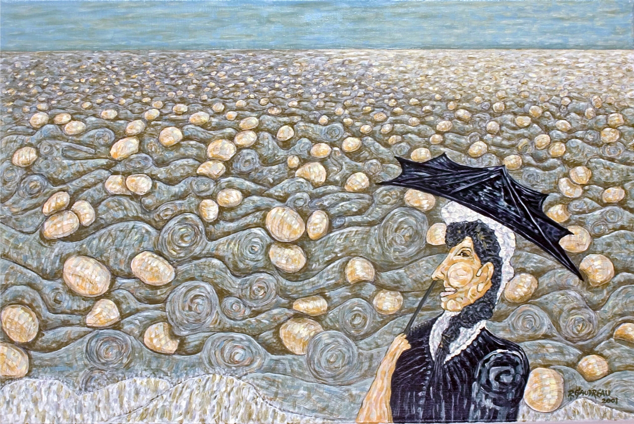 Madam at the Sea of People 2001 oil on linen 24 x 36 inches