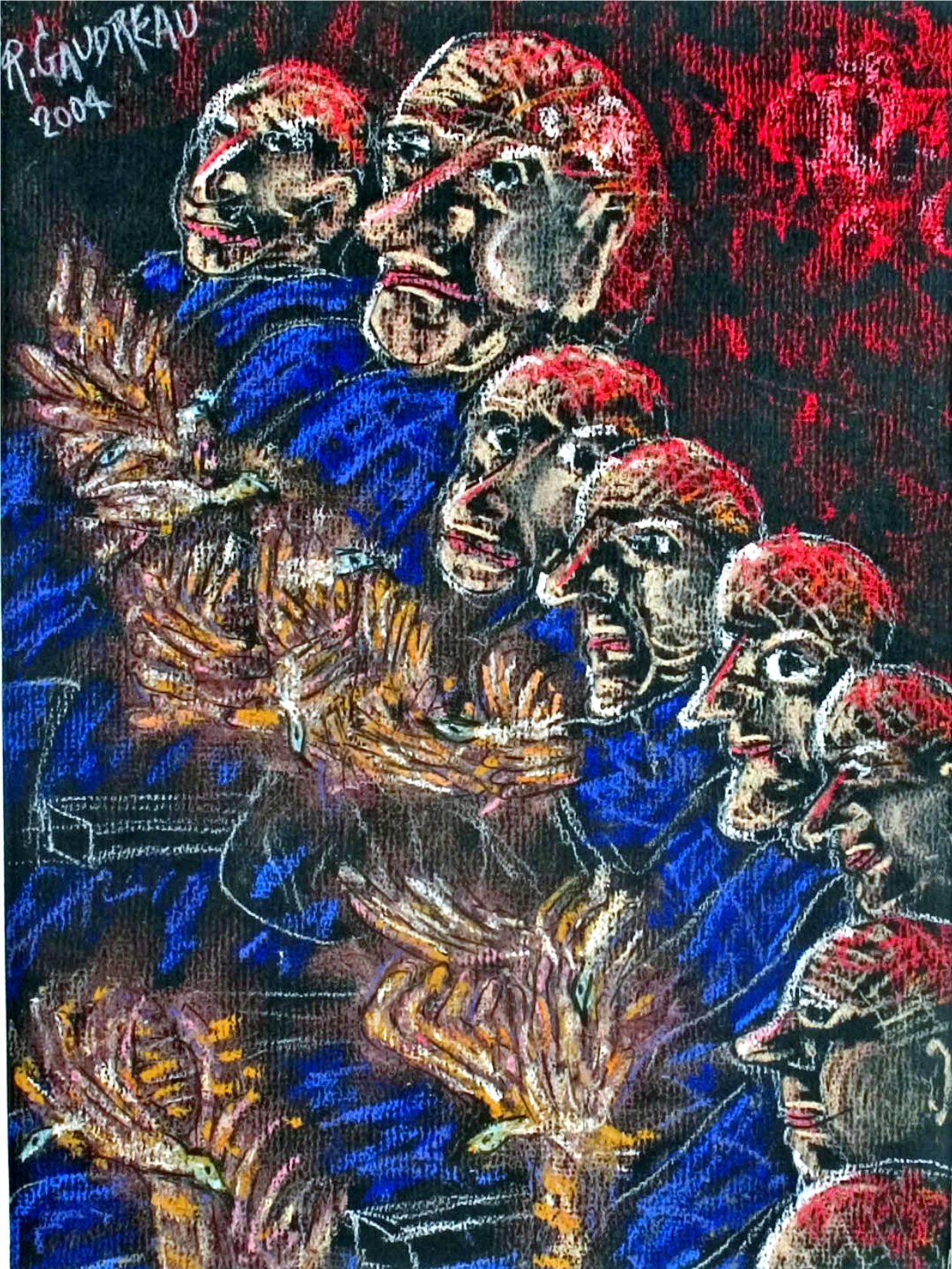 Applause appears like Birds Fluttering Wings 2004 pastel, charcoal on paper 12 x 9 inches