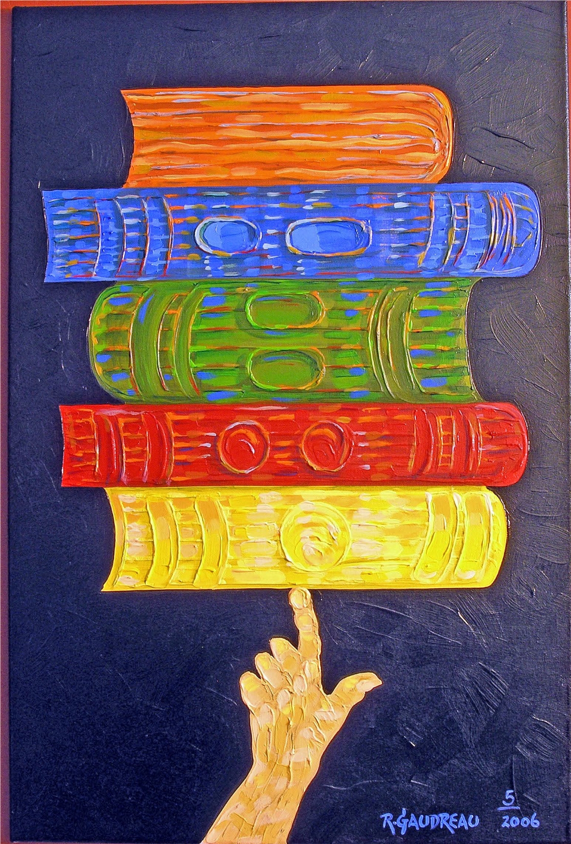 5 Books 2006 oil on canvas 36 x 24 inches