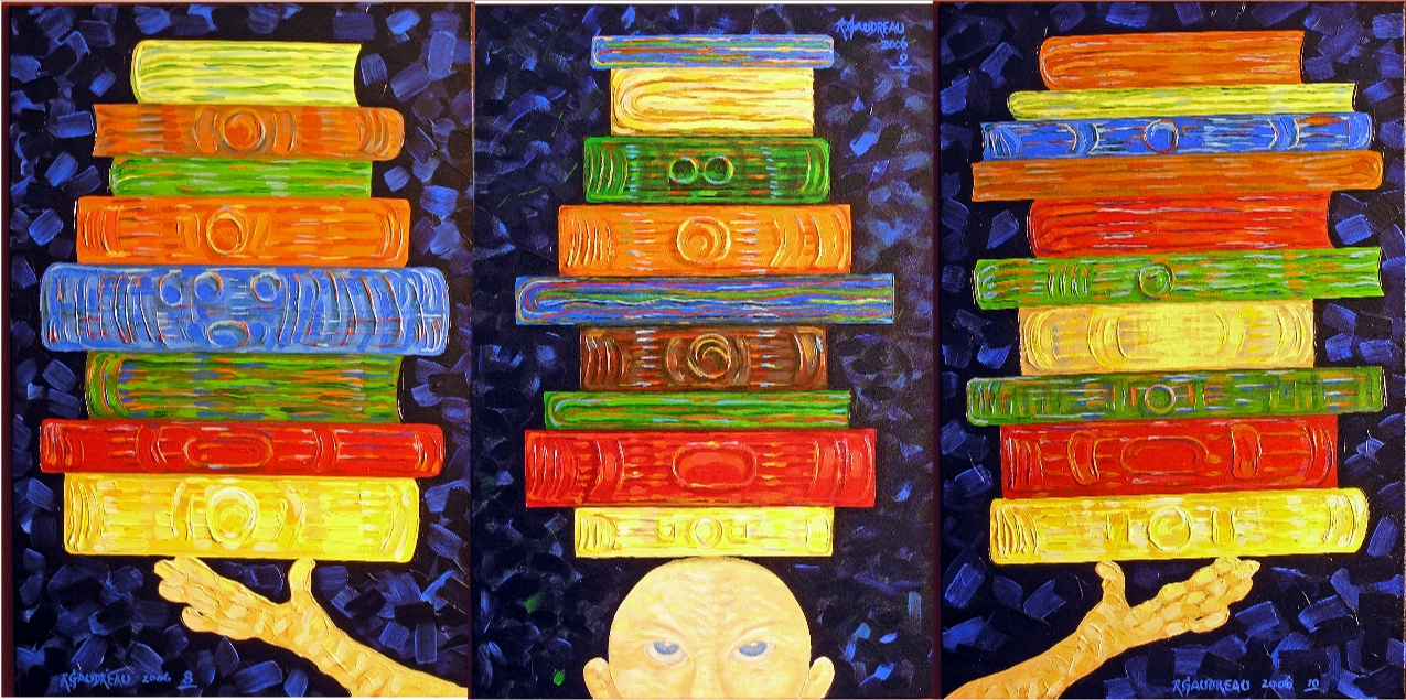 8 9 10 Books (Triptych) 2006 oil on canvas 36 x 24 inches