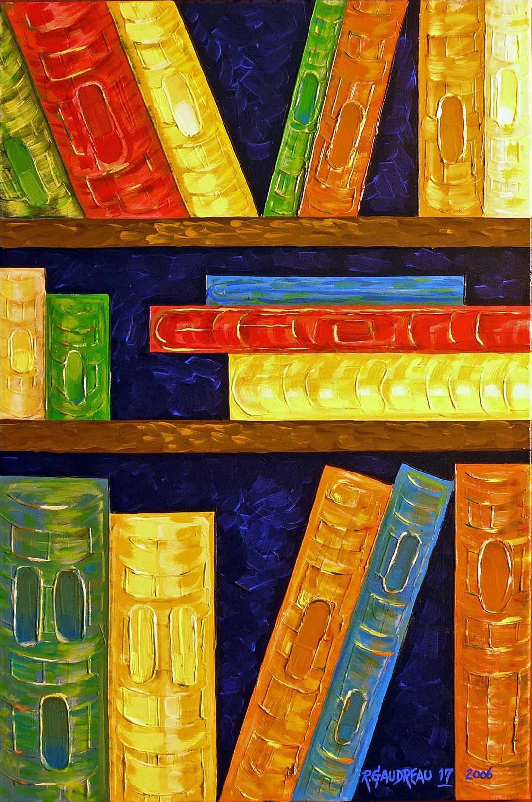 17 Books 2006 oil on canvas 36 x 24 inches
