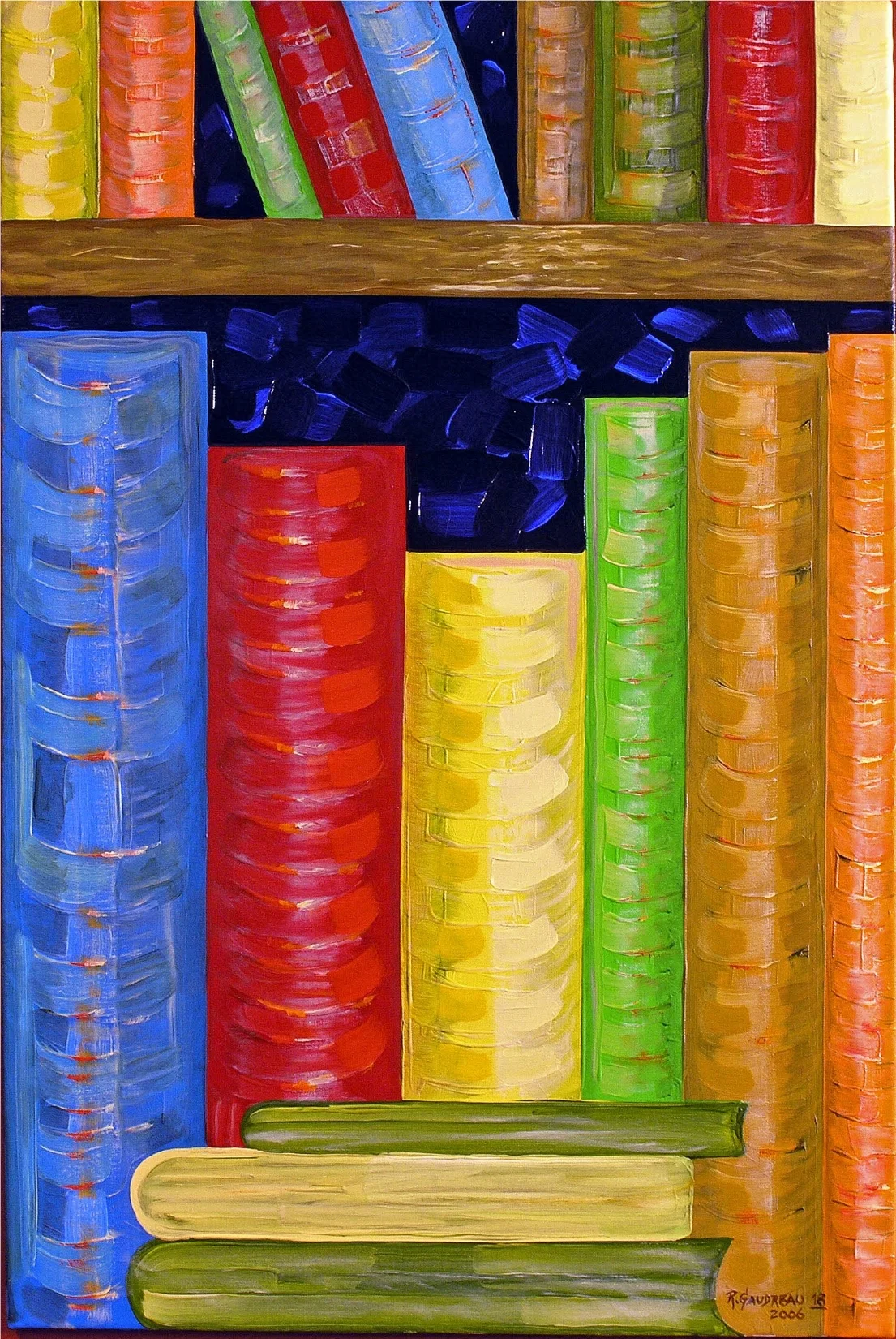 18 Books 2006 oil on canvas 36 x 24 inches