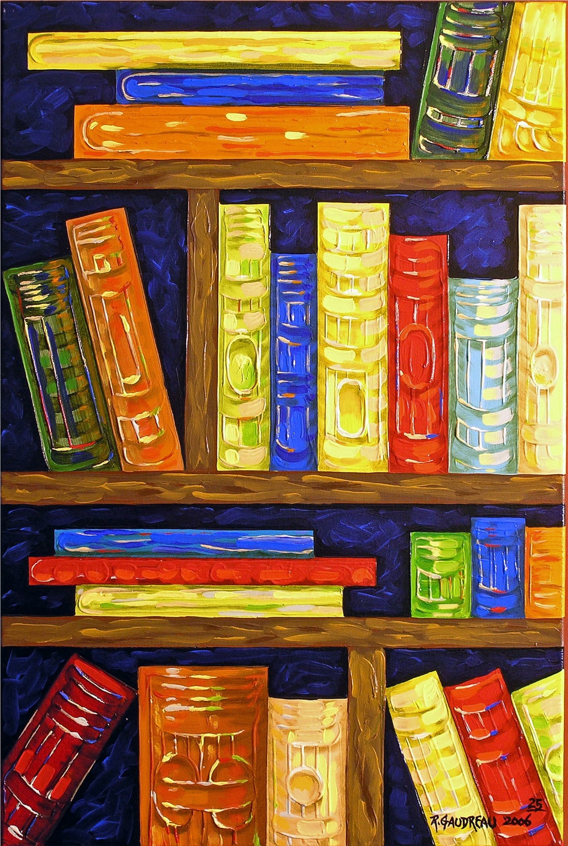 25 Books 2006 oil on canvas 36 x 24 inches