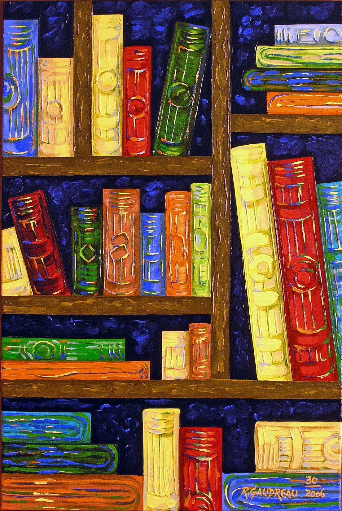 30 Books 2006 oil on canvas 36 x 24 inches