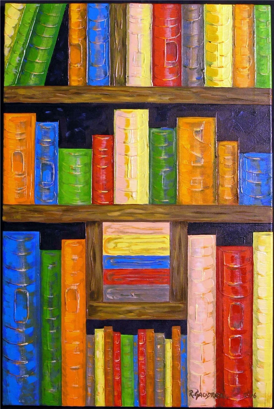 43 Books 2006 oil on canvas 36 x 24 inches
