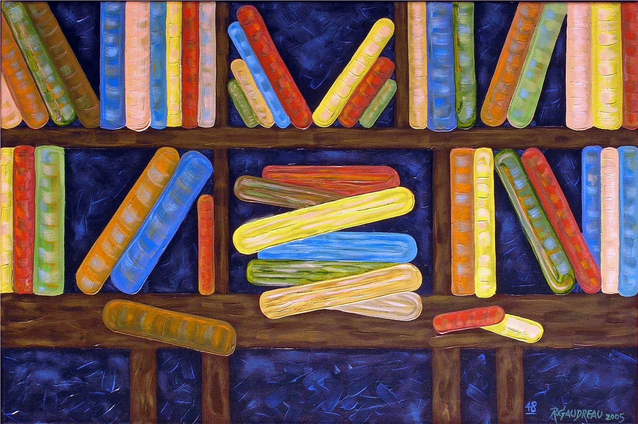 Bookshelf 48 2005 oil on canvas 36 x 24 inches