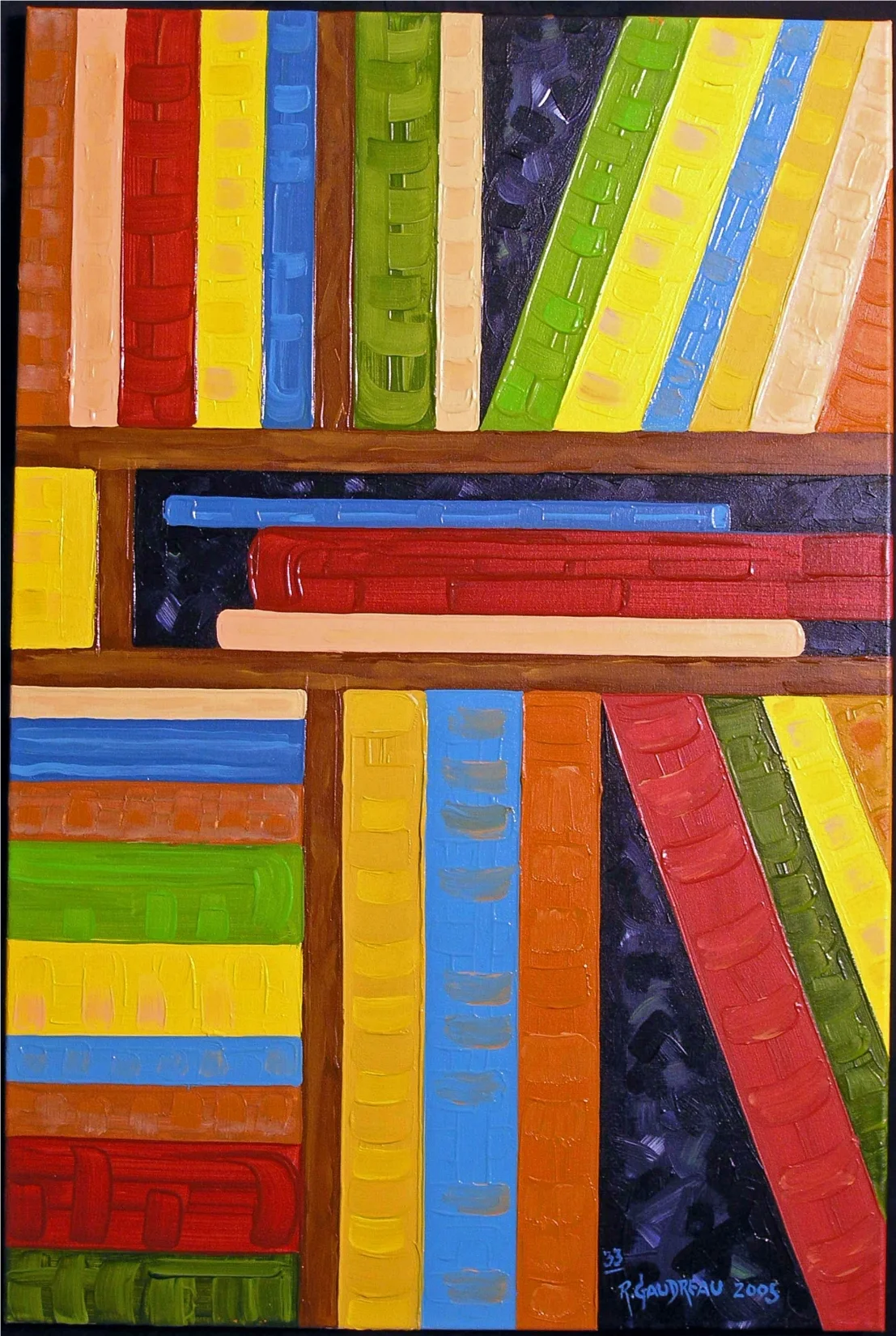 33 Books 2005 (SOLD) oil on canvas 36 x 24 inches 