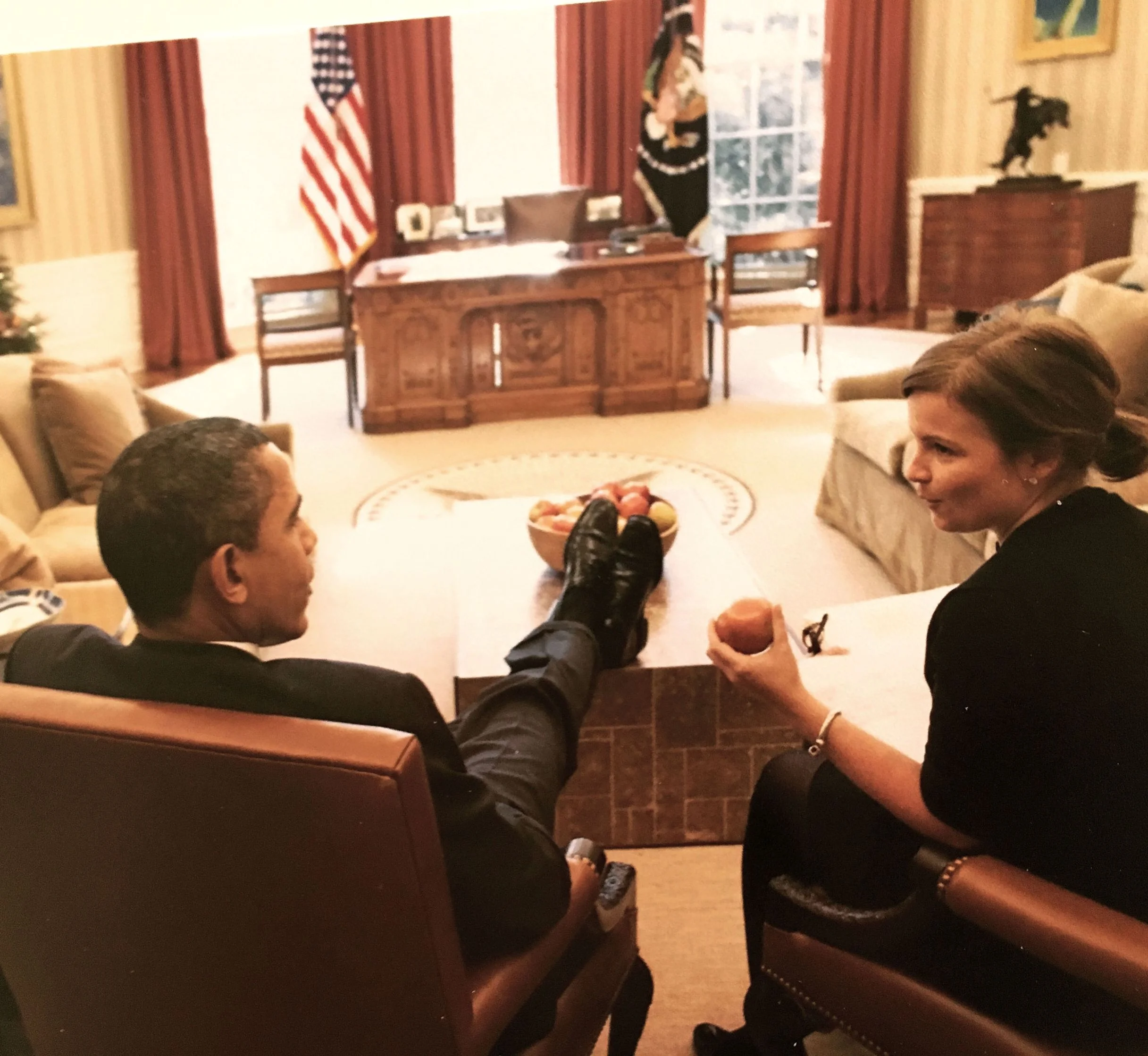 President Obama and Alyssa Mastromonaco (Marie Claire)