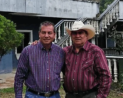 Cesar Gonzalez with Romilio, a new rancher friend from San Luis, Guatemala. They plan to start a new Christian Rancher group on his ranch.
