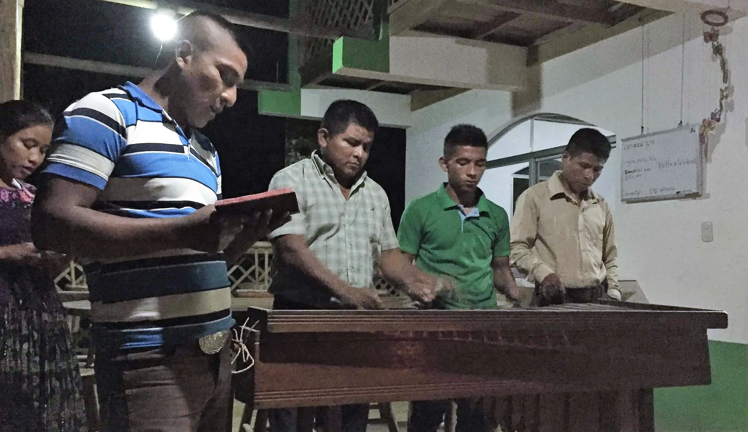 The Kekchi team played the marimba on our first stop near El Estor, Guatemala.