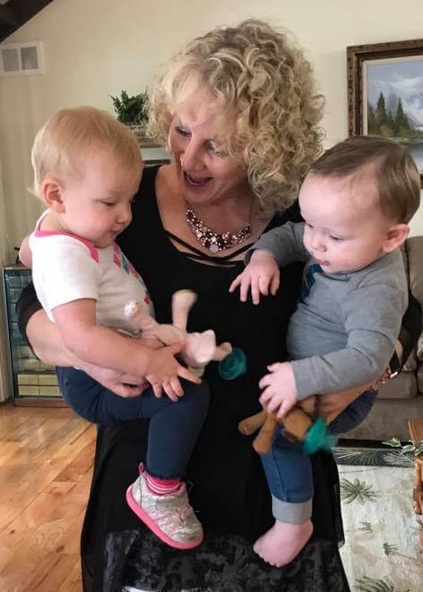 Noni (Nola’s grandma name) has her hands full with Bridget and Zeke.