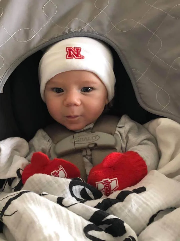 This is Landon, a month or so after coming off the assembly line in September. In spite of our best influences, his parents plan to brainwash him into becoming a Nebraska Cornhusker!