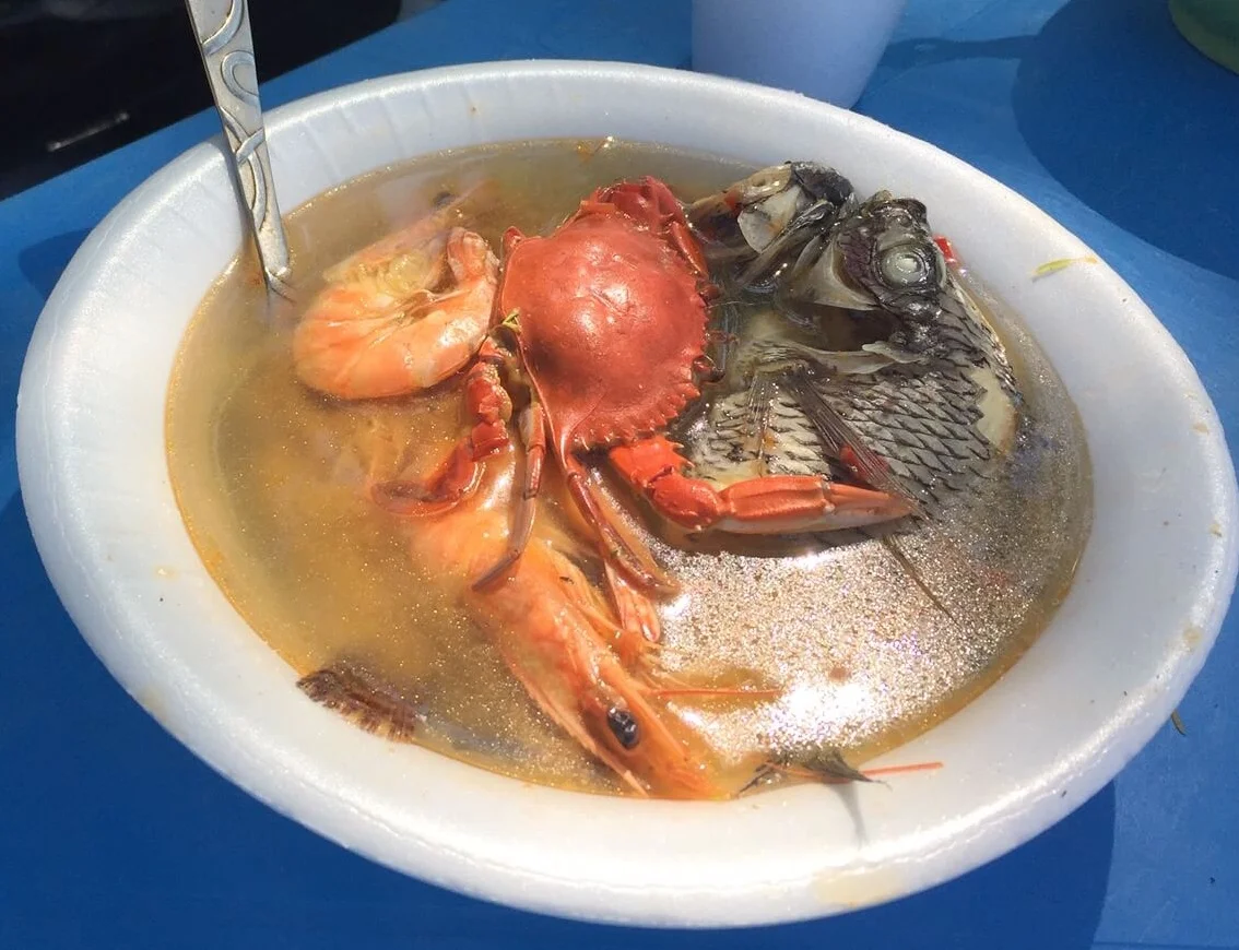The meeting at the lake is only a few miles from the Pacific Ocean. This seafood soup had a little of everything in it!