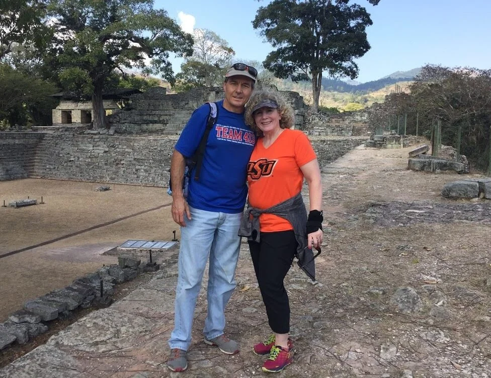 Nola and I are overlooking the giant field and stands used for a soccer-like game where the captain from the winning team was sacrificed to the gods so that the Mayan nation’s crops would be fruitful in the kingdom.