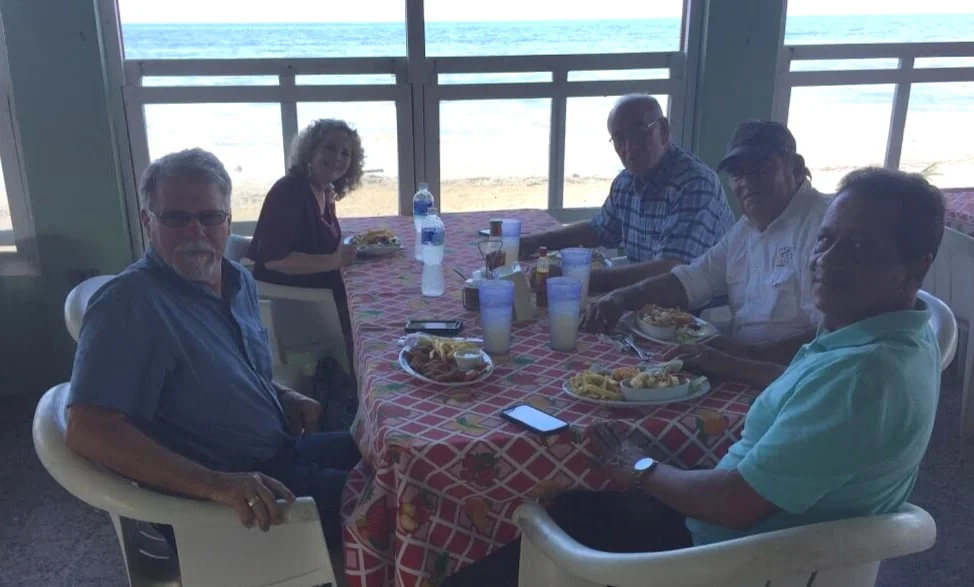 At a restaurant overlooking the ocean near La Ceiba, Honduras, we enjoyed a meal with Adonay, our friend at the head of the table, who will be leading a new Christian Rancher group. As a leader in a Cattlemen’s Association, he later took us to their meeting.