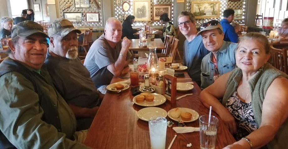 At a Cracker Barrel near Fort Worth, Texas, we reconnected with Frank Milano and Rick Watson (sitting on the same side of the table with Cesar). Both of these men have been to Honduras on mission trips with us. And both have been part of the start-up of several cowboy churches in Texas. In fact, Frank was a member of the first official cowboy church that was started in the 80’s at Billy Bob’s in Fort Worth—known as the world’s largest honky tonk! Great story!