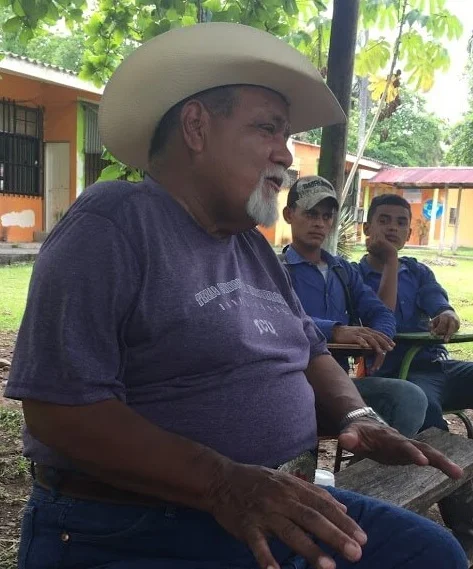 Frank Molano, of Fort Worth Texas, shares a story with some students of the John F. Kennedy School of Agriculture near La Ceiba, Honduras. Frank invested 18 years in ministry working as a chaplain to high school rodeo families in Texas and was part of the first cowboy church started in Texas. Frank’s stories really connected with this group.