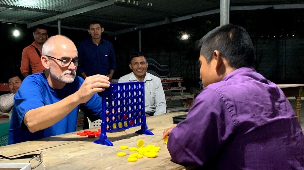 During the time with the pastors, we taught them to play the game of Connect Four as a way to highlight how they could use play in ministry. Here Todd shows them how to play. Since several pastors came from a long distance, they spent the night at the association so they could travel by day the next morning. We left at about 10pm. German later told us that the ones who stayed got so hooked on the game that they played until 1am!
