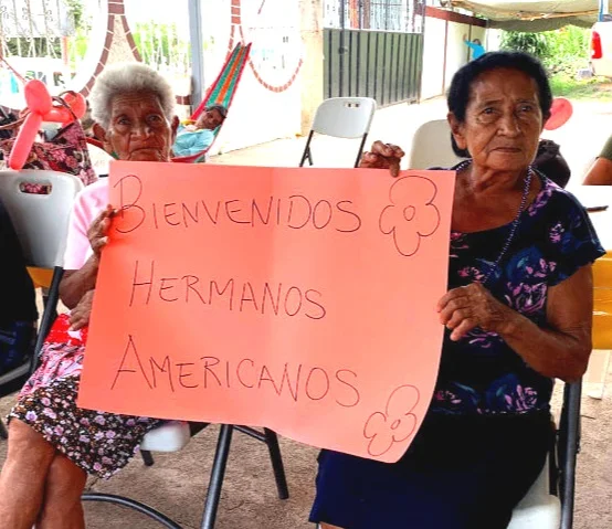 At the seniors center in Quesada, these ladies made a sign to welcome us. It says, “Welcome American Brothers.”