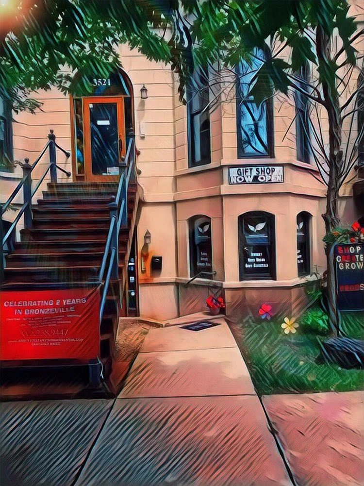 Absolutely Anything Essential storefront in Bronzeville offering corporate team-building, workshops, gifts, and events