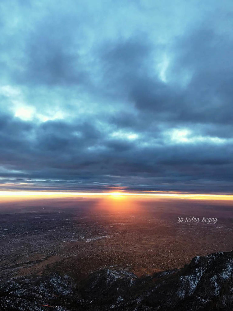 On top of Sandia Mountains over looking Albuquerque, New Mexico (1/2017)