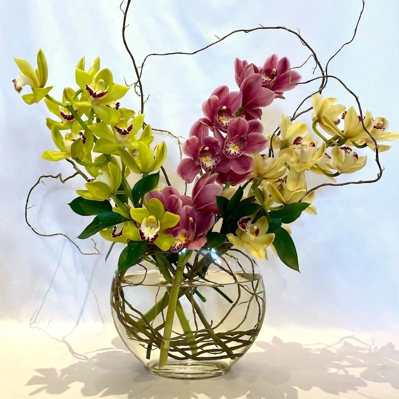 cymbidium orchid vase arrangment.jpg