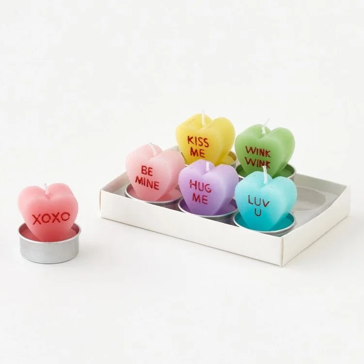 Conversation Heart Tealight Candles