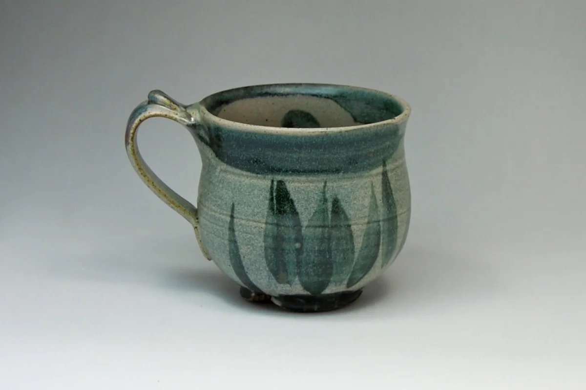 Blue Satin Matte Tulip Mug