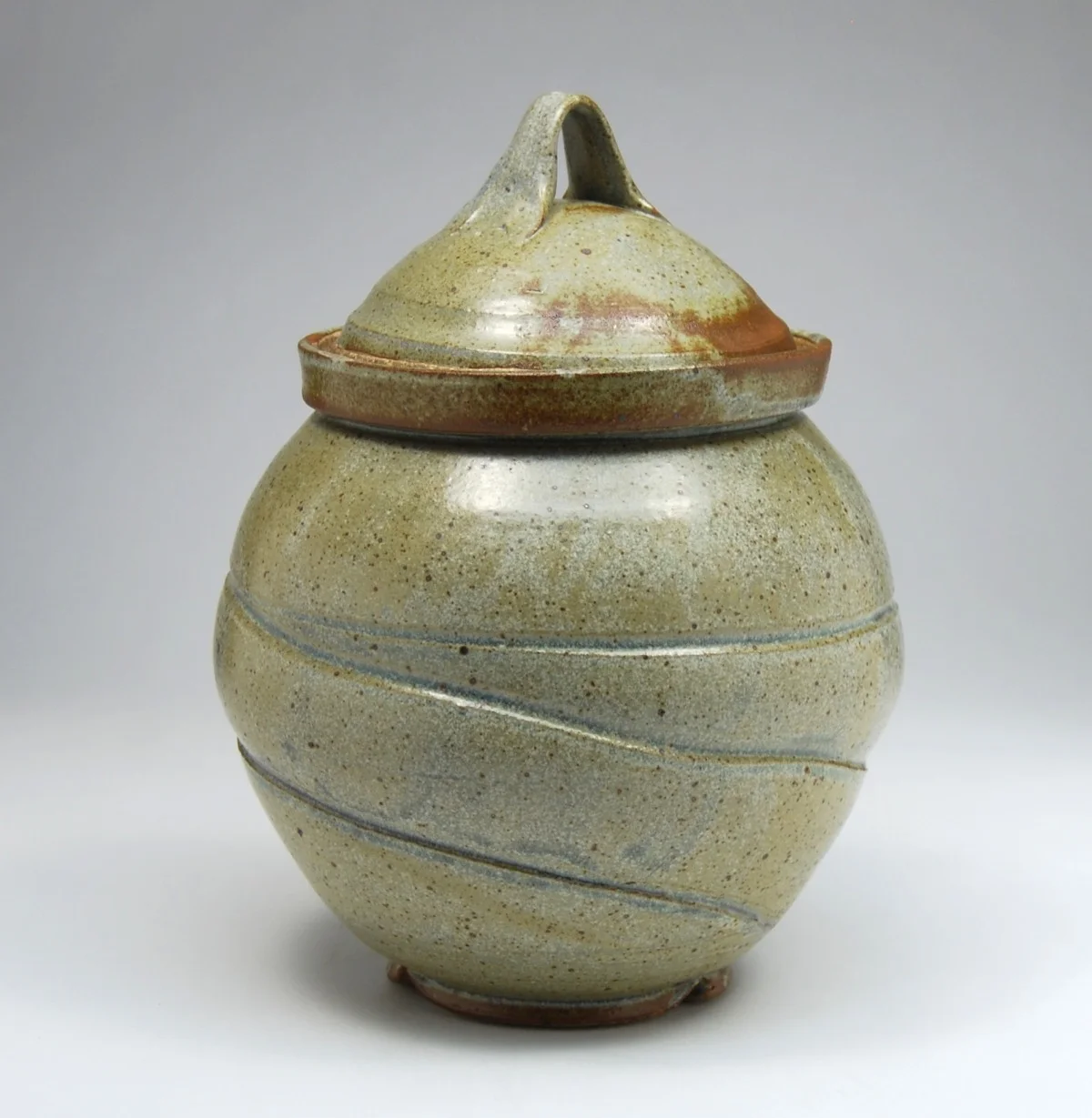 Blue Satin Matte Lidded Jar